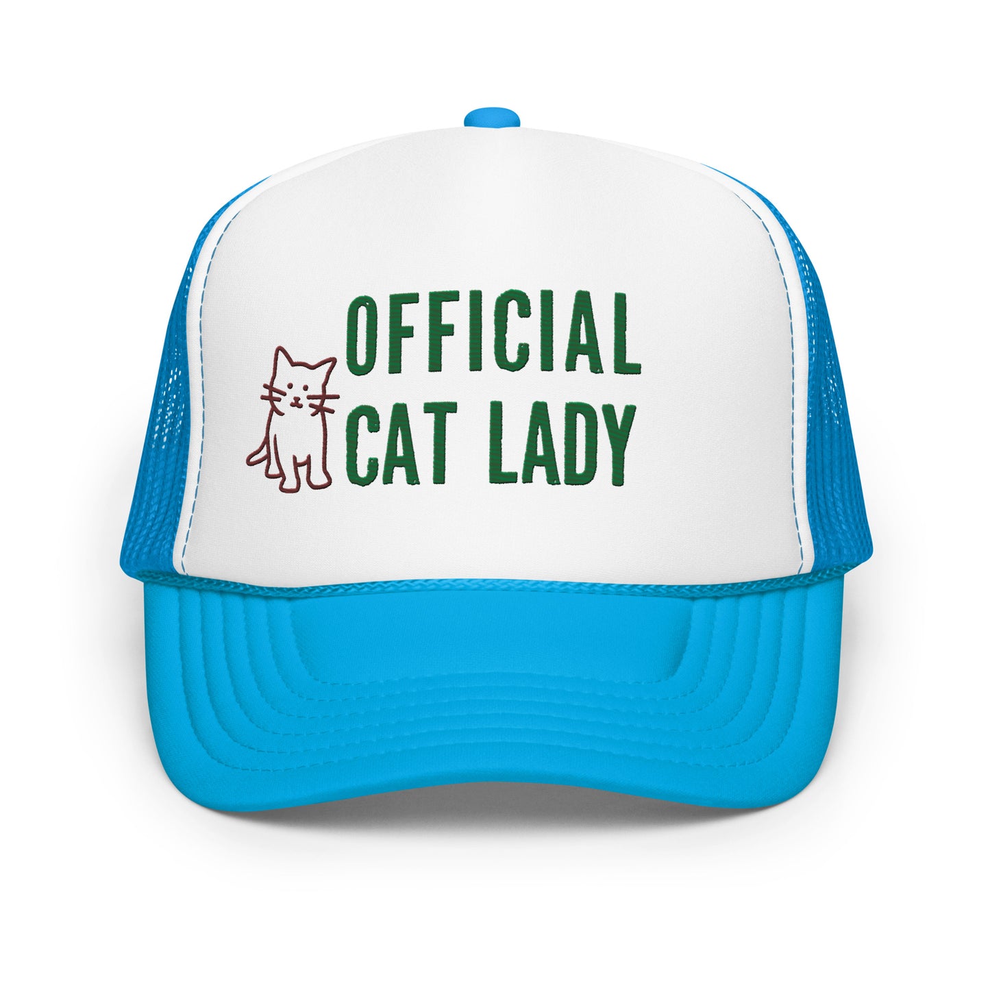 Original Official Cat Lady green design Foam Trucker hat