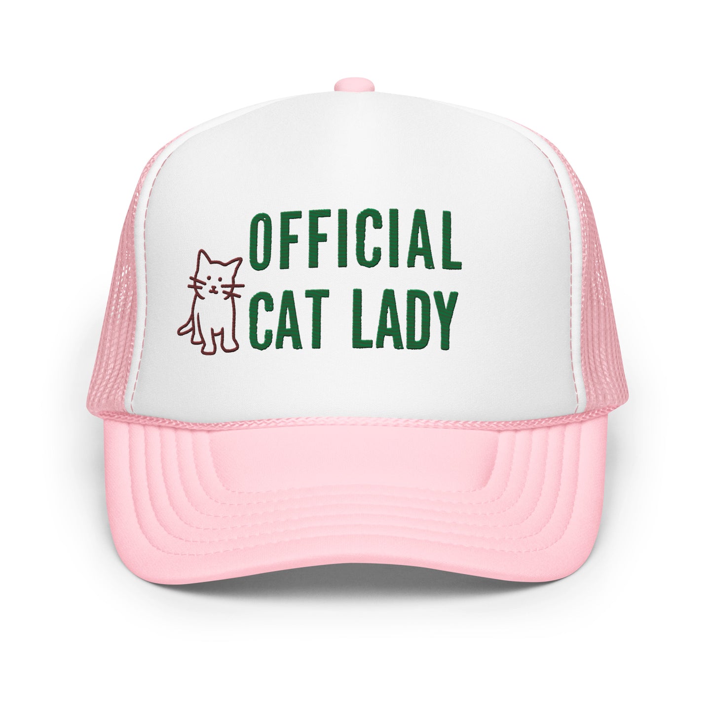 Original Official Cat Lady green design Foam Trucker hat
