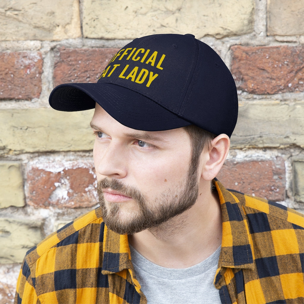 Official Cat Lady Embroidered Twill Hat - Yellow