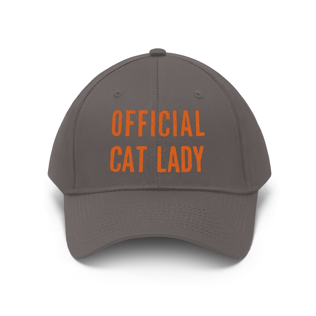 Official Cat Lady Embroidered Hat - Orange