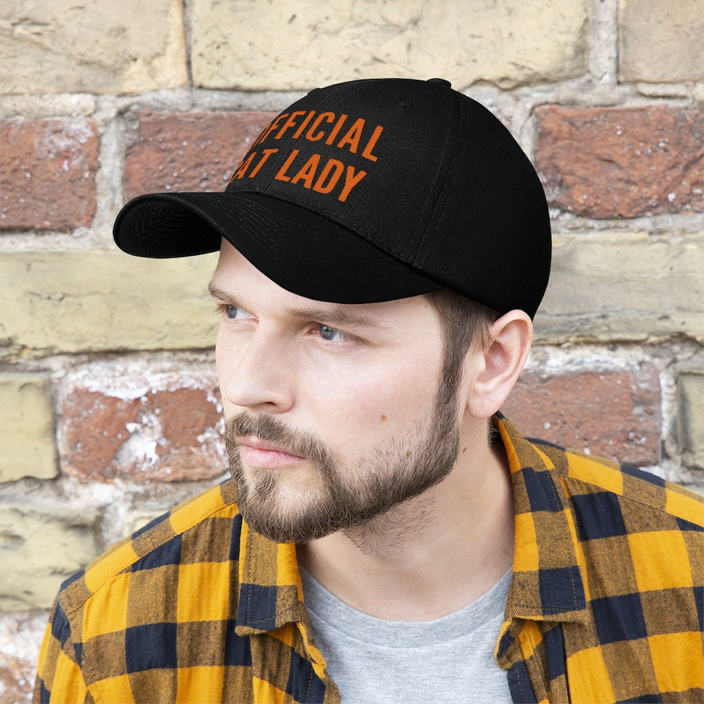 Official Cat Lady Embroidered Hat - Orange
