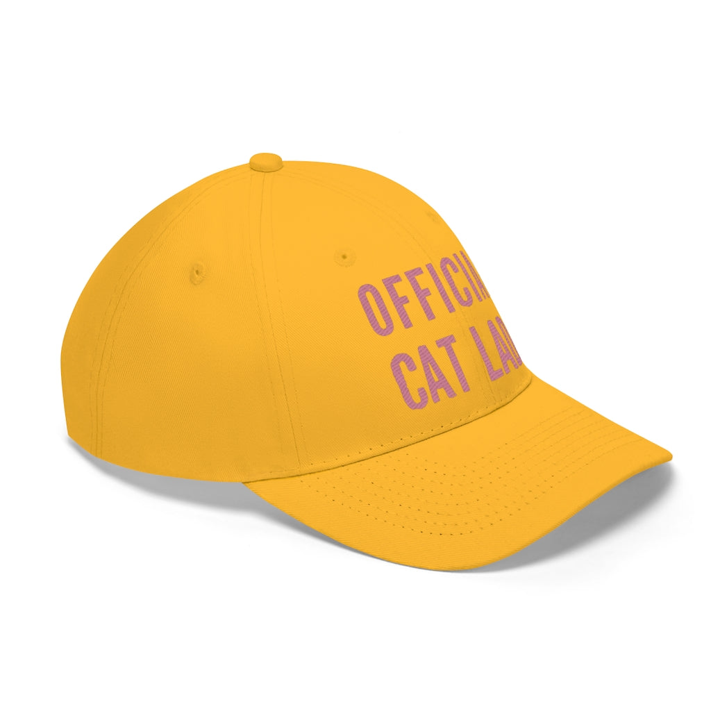 Official Cat Lady Embroidered Hat - Pink