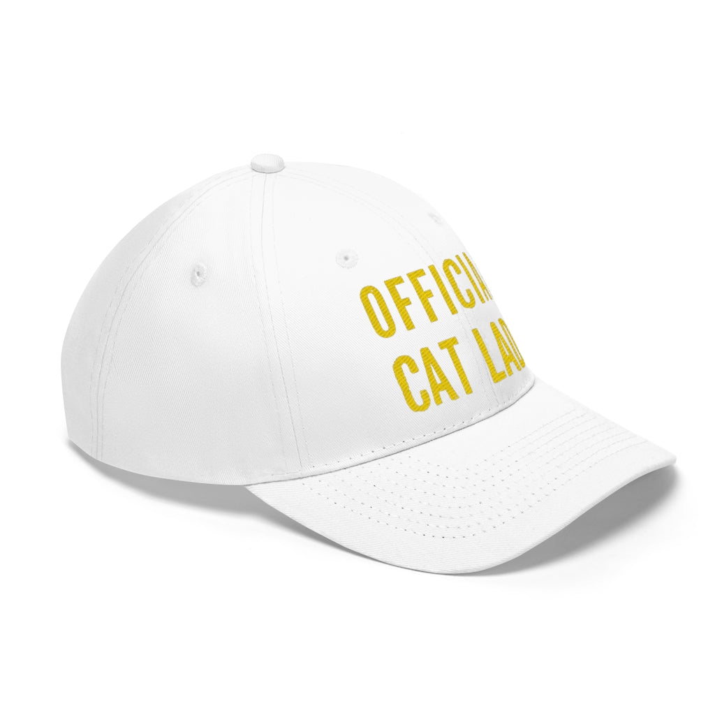 Official Cat Lady Embroidered Twill Hat - Yellow