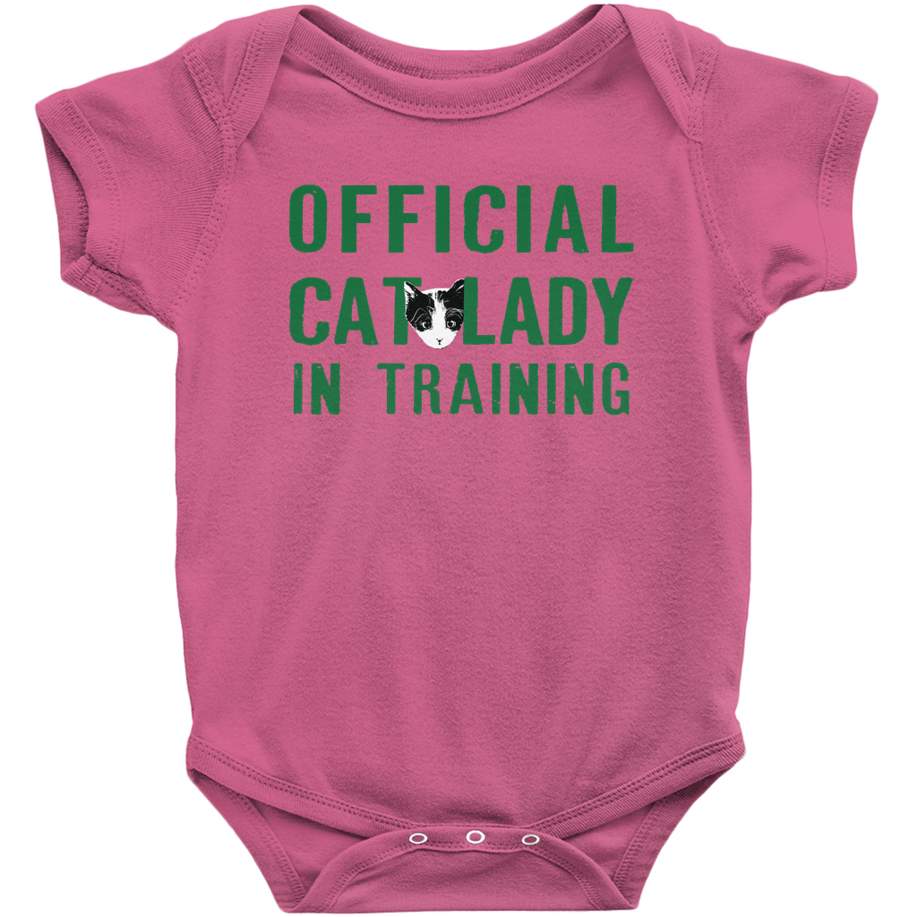 Official Cat Lady In Training Infant Onesie - Green