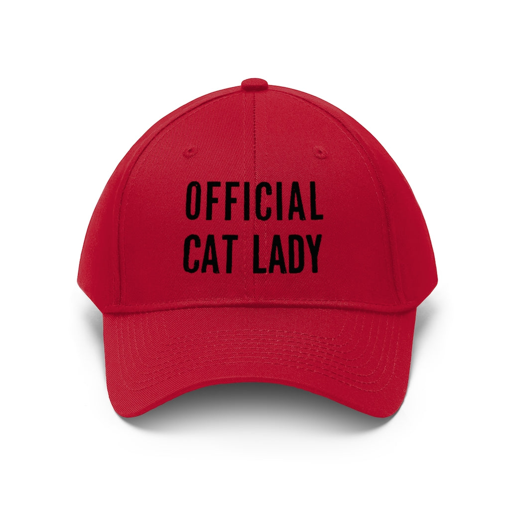 Official Cat Lady Embroidered Hat - Black