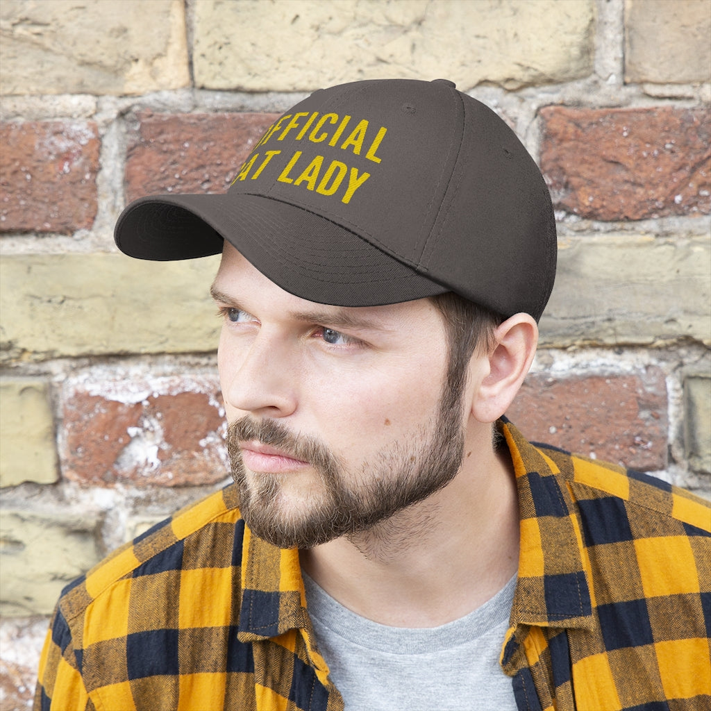 Official Cat Lady Embroidered Twill Hat - Yellow