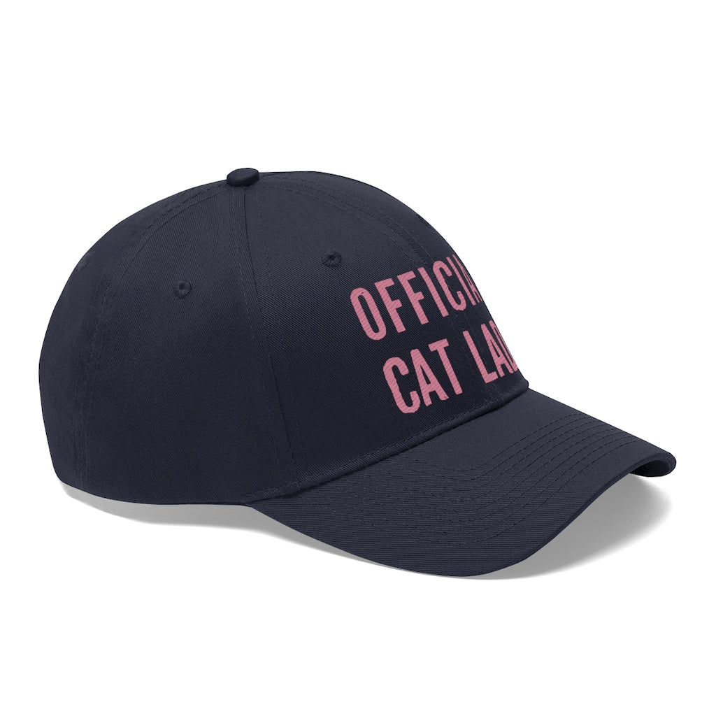 Official Cat Lady Embroidered Hat - Pink