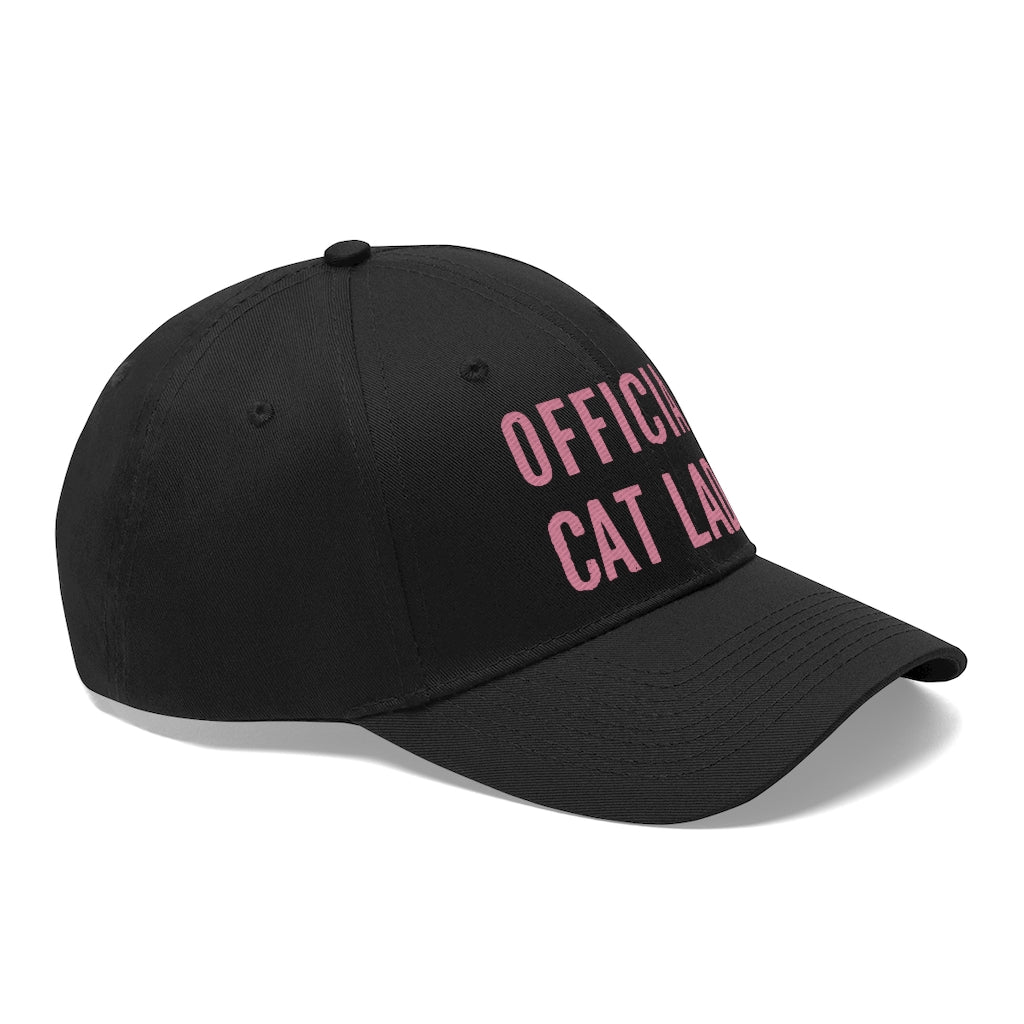 Official Cat Lady Embroidered Hat - Pink
