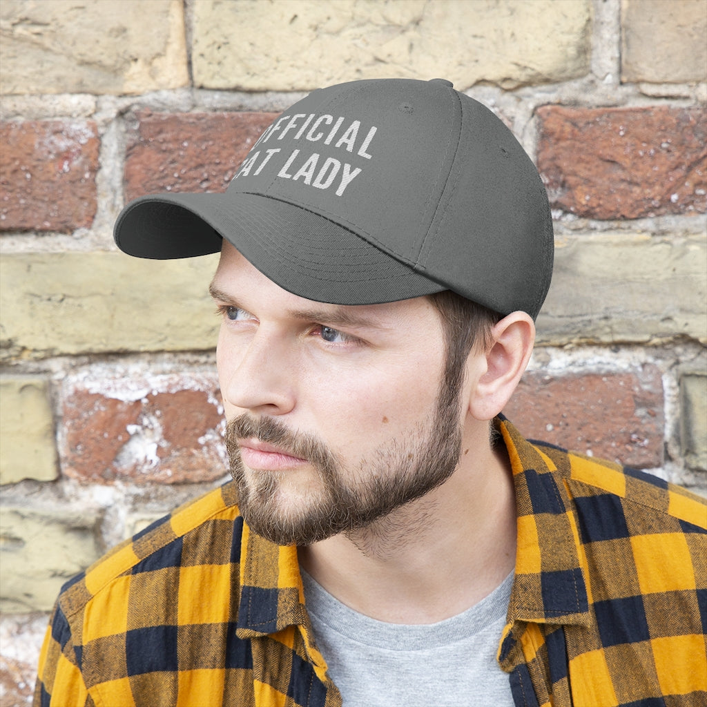 Official Cat Lady Embroidered Twill Hat - White