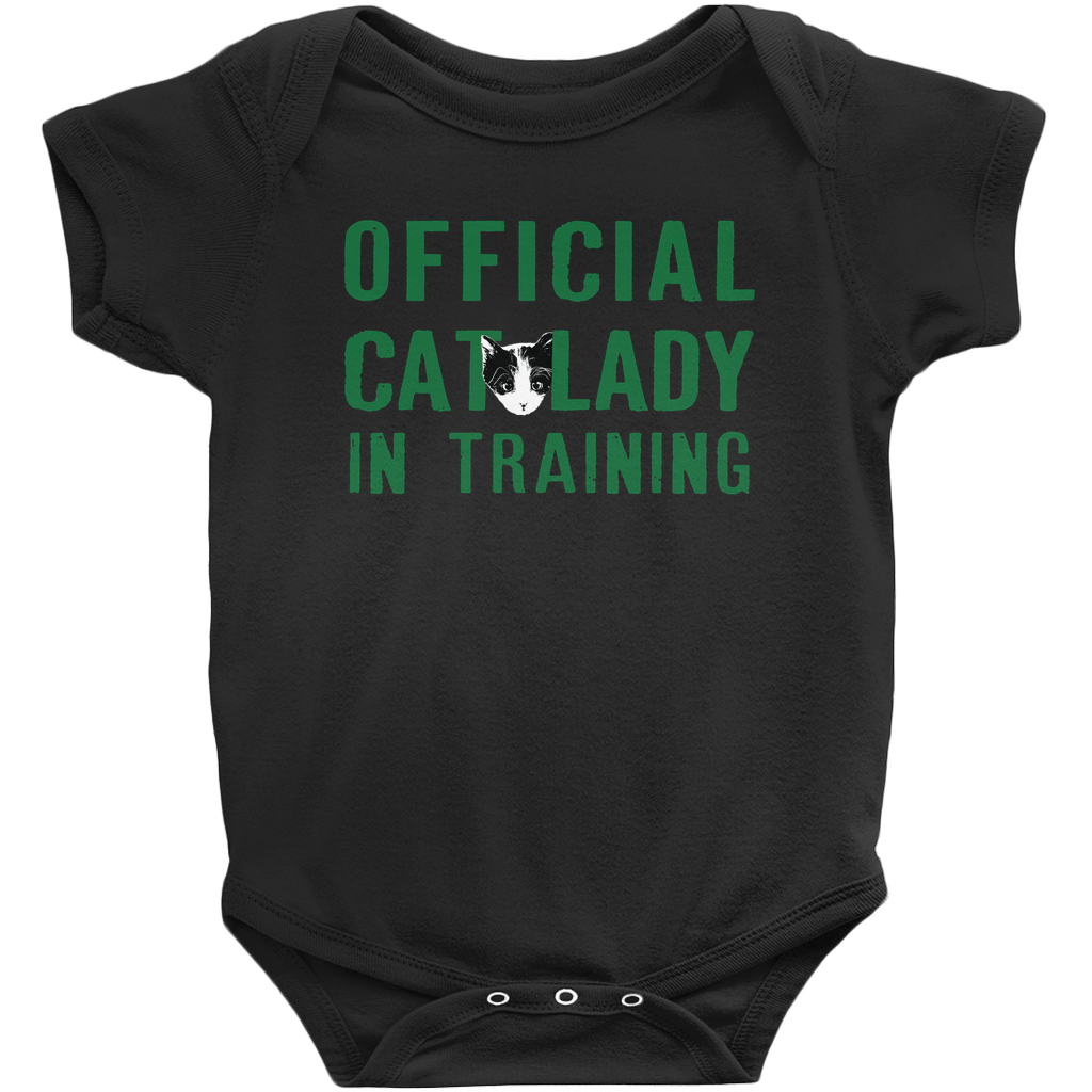 Official Cat Lady In Training Infant Onesie - Green