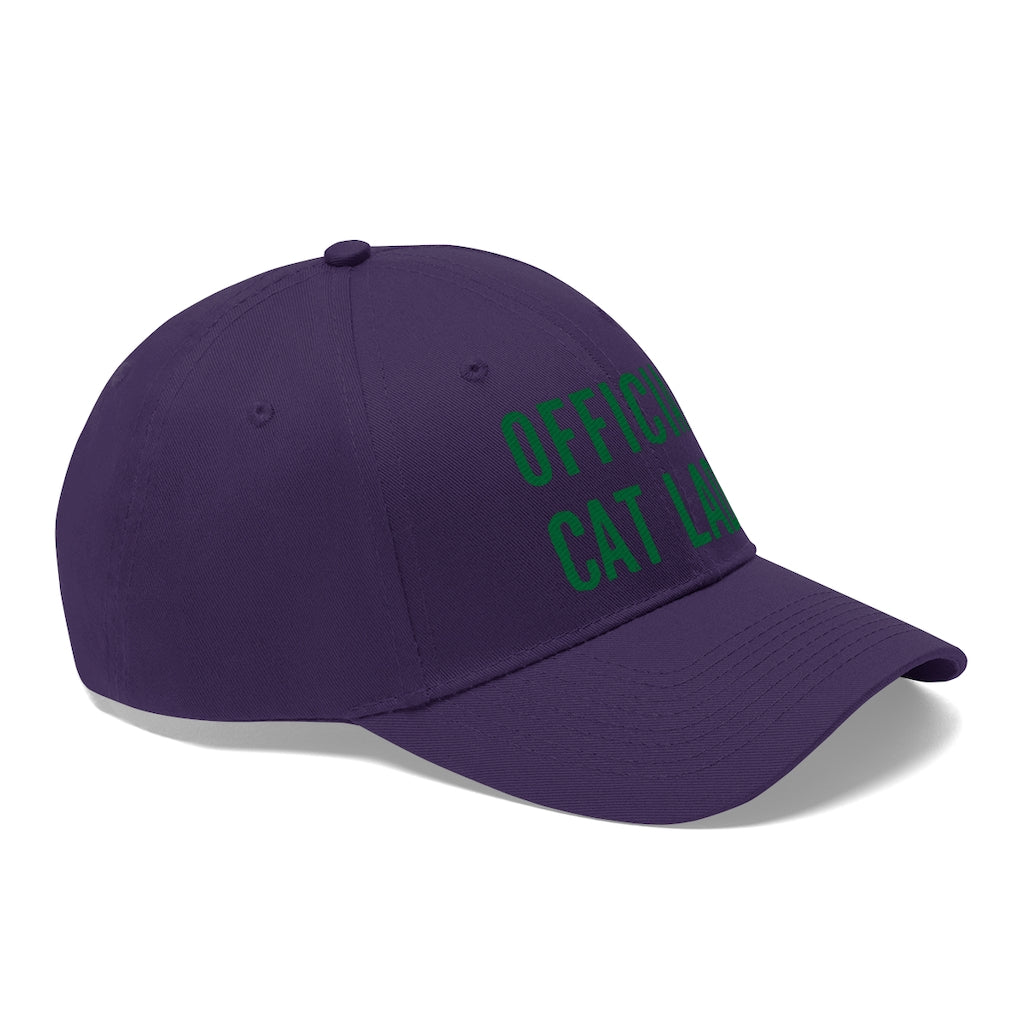 Official Cat Lady Embroidered Hat - Green