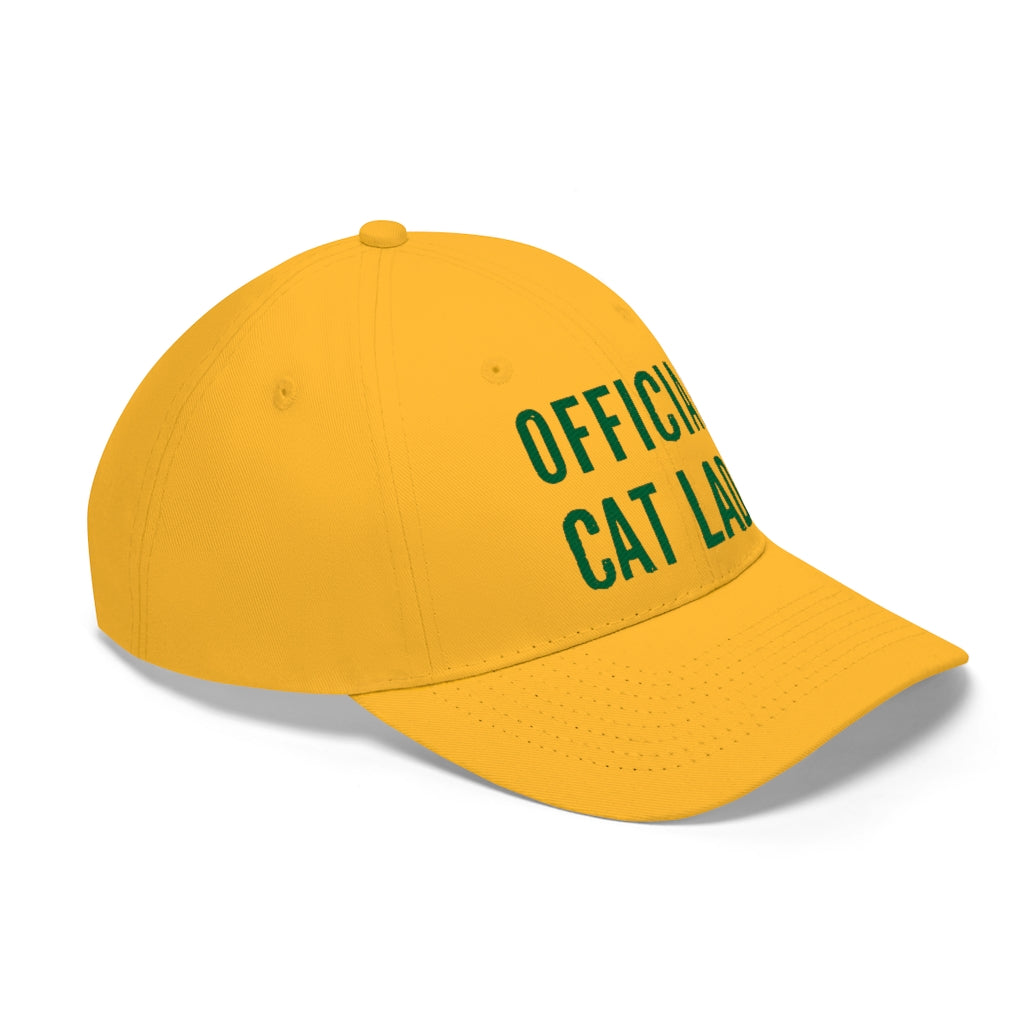Official Cat Lady Embroidered Hat - Green