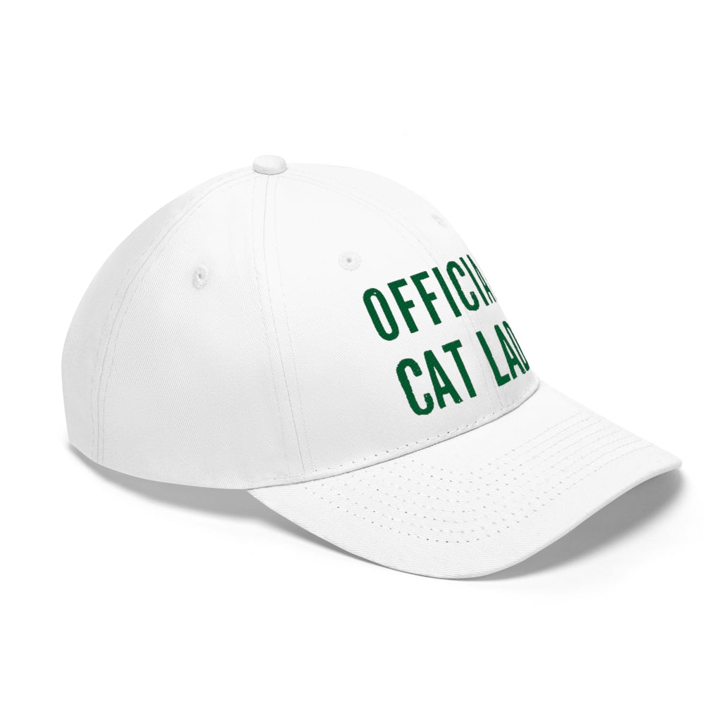 Official Cat Lady Embroidered Hat - Green