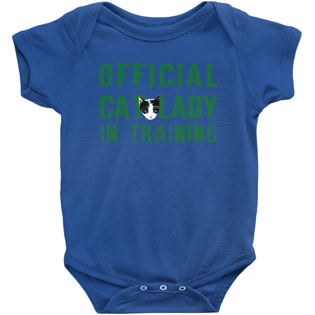Official Cat Lady In Training Infant Onesie - Green