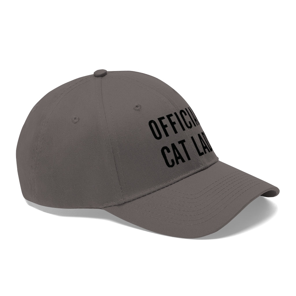 Official Cat Lady Embroidered Hat - Black