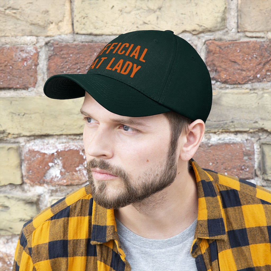Official Cat Lady Embroidered Hat - Orange