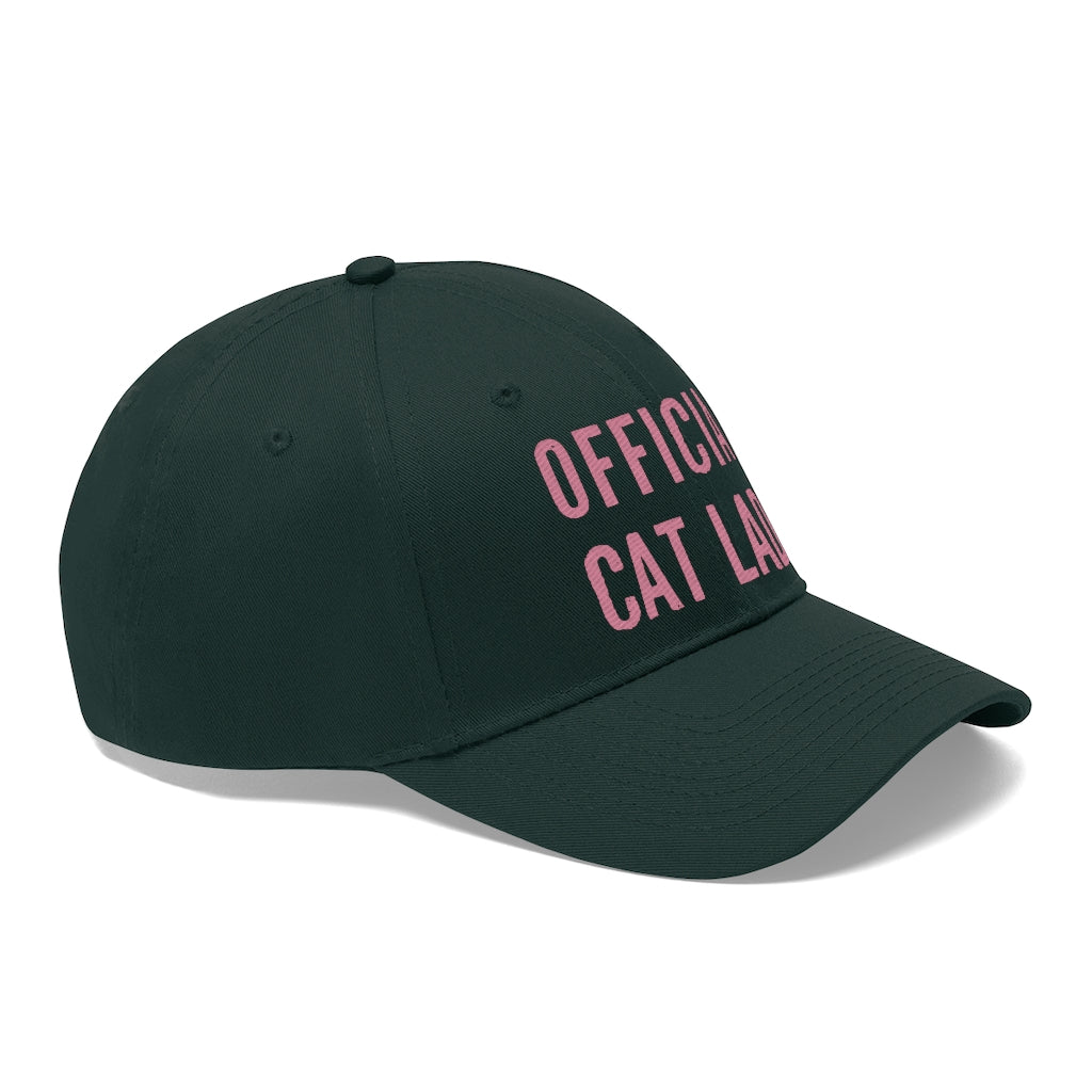Official Cat Lady Embroidered Hat - Pink