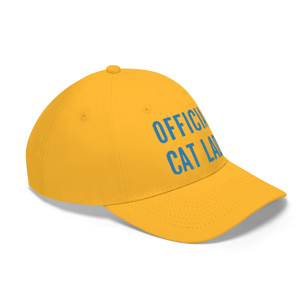 Official Cat Lady Embroidered Hat - Blue