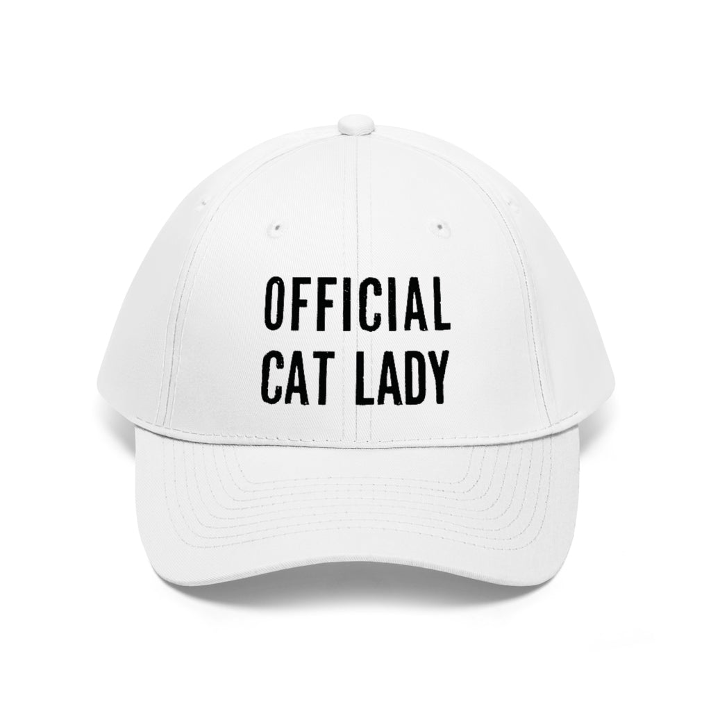 Official Cat Lady Embroidered Hat - Black