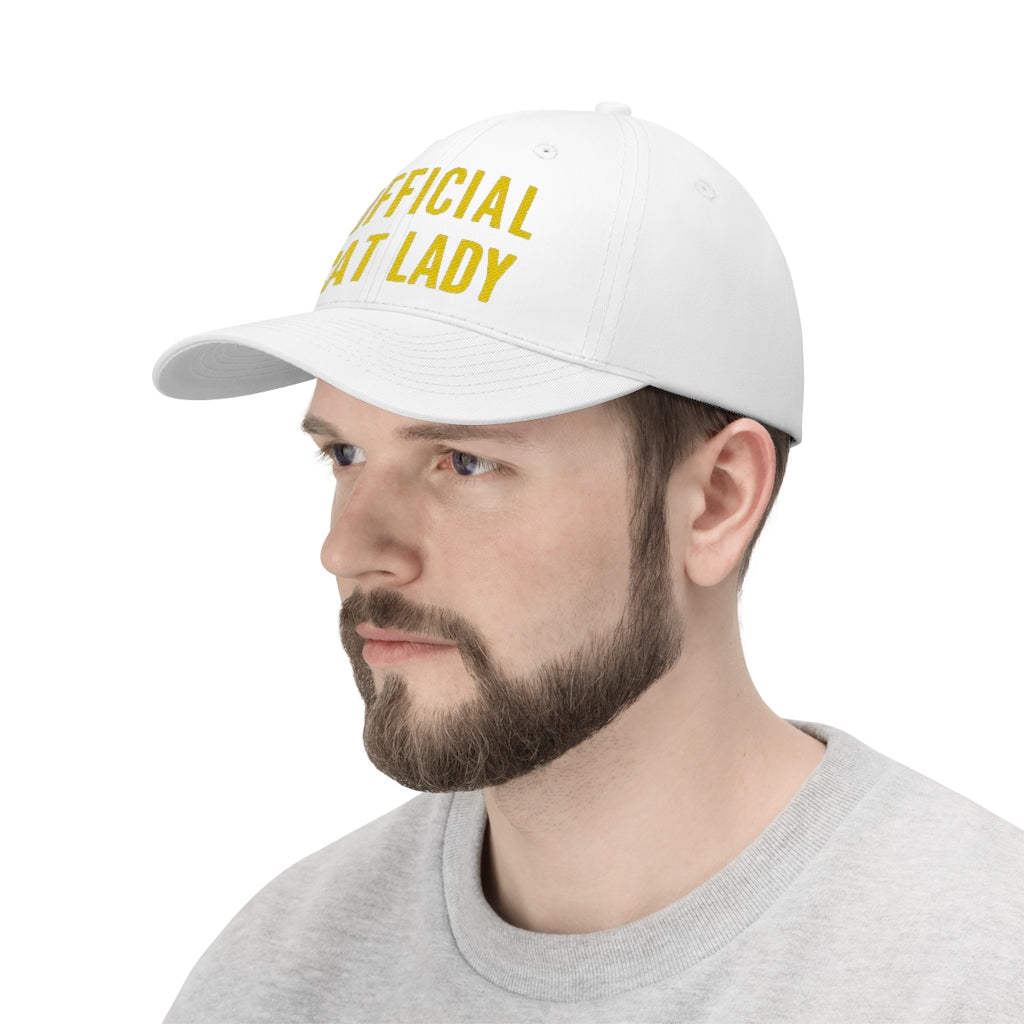 Official Cat Lady Embroidered Twill Hat - Yellow