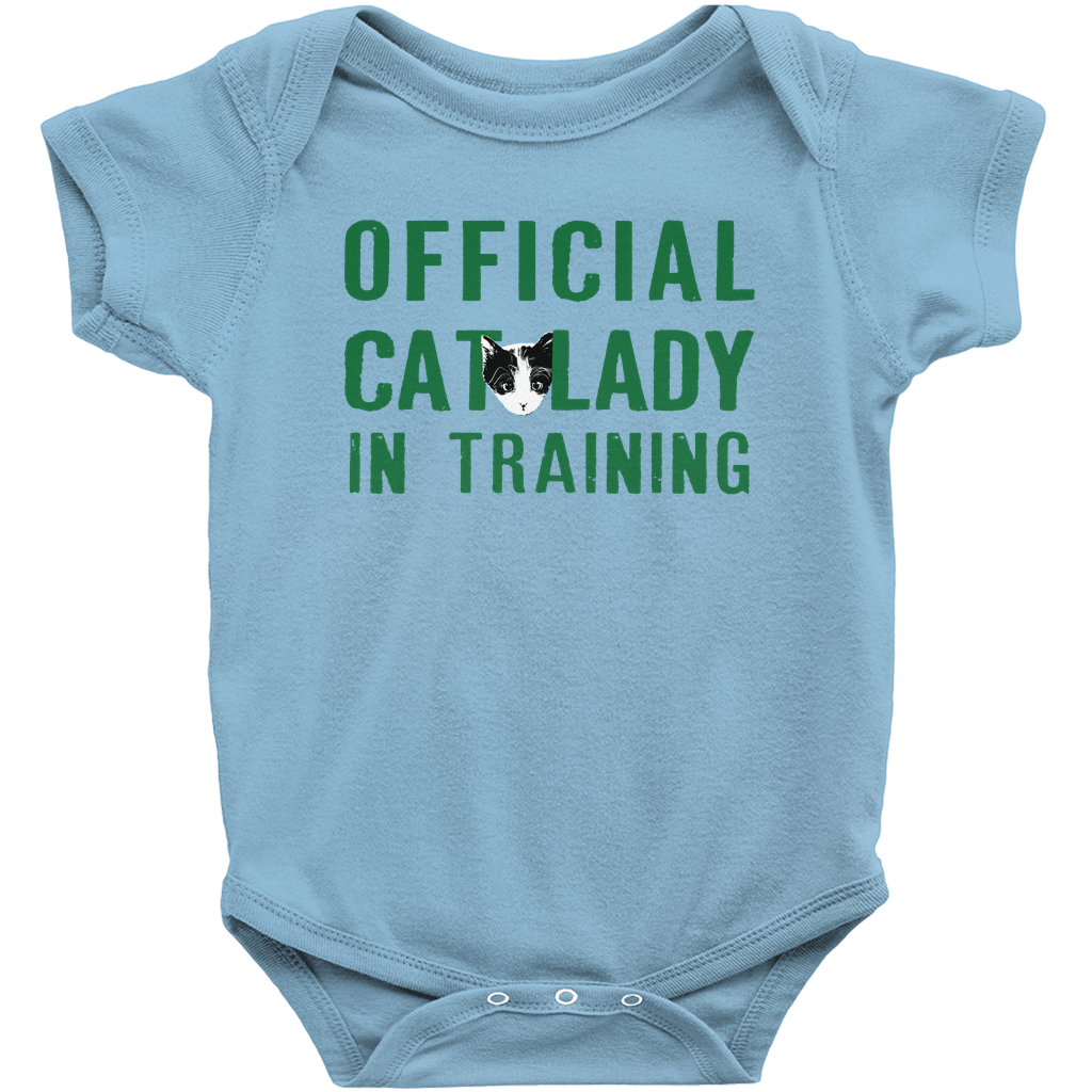 Official Cat Lady In Training Infant Onesie - Green