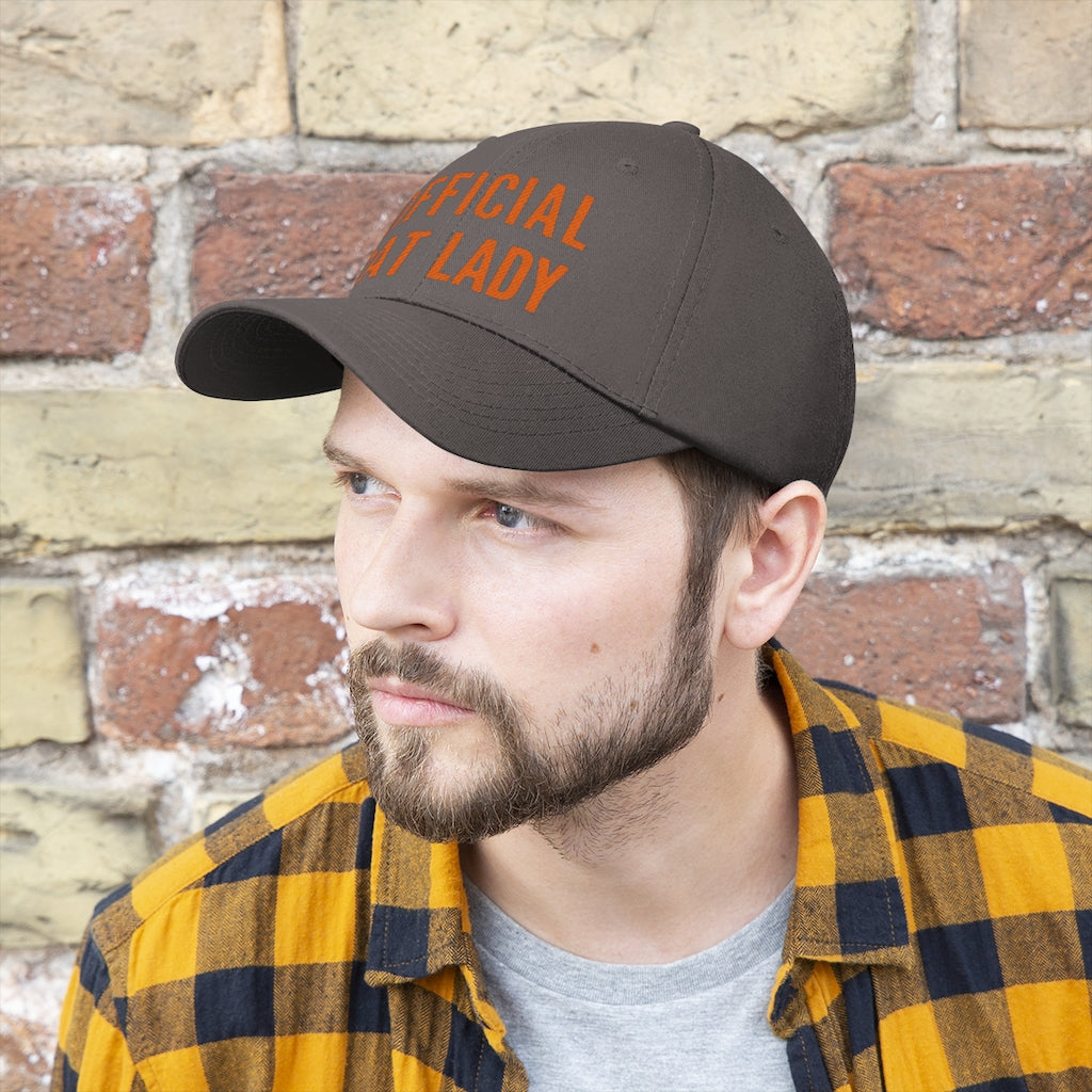Official Cat Lady Embroidered Hat - Orange