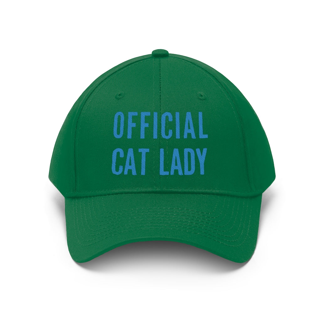 Official Cat Lady Embroidered Hat - Blue
