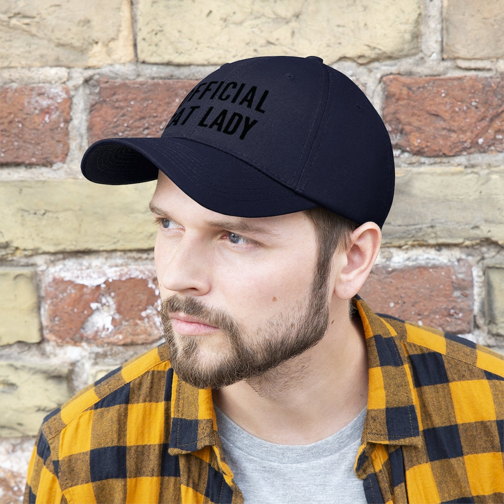 Official Cat Lady Embroidered Hat - Black