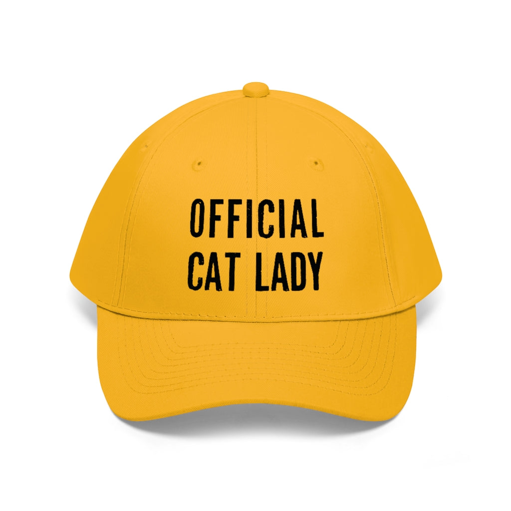 Official Cat Lady Embroidered Hat - Black