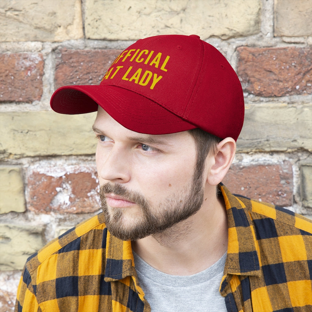 Official Cat Lady Embroidered Twill Hat - Yellow
