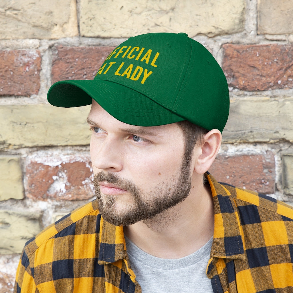 Official Cat Lady Embroidered Twill Hat - Yellow