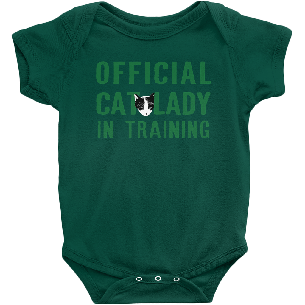 Official Cat Lady In Training Infant Onesie - Green