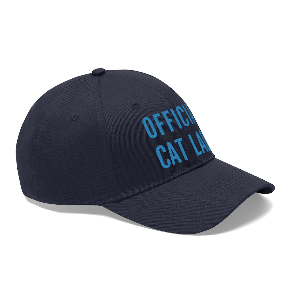 Official Cat Lady Embroidered Hat - Blue