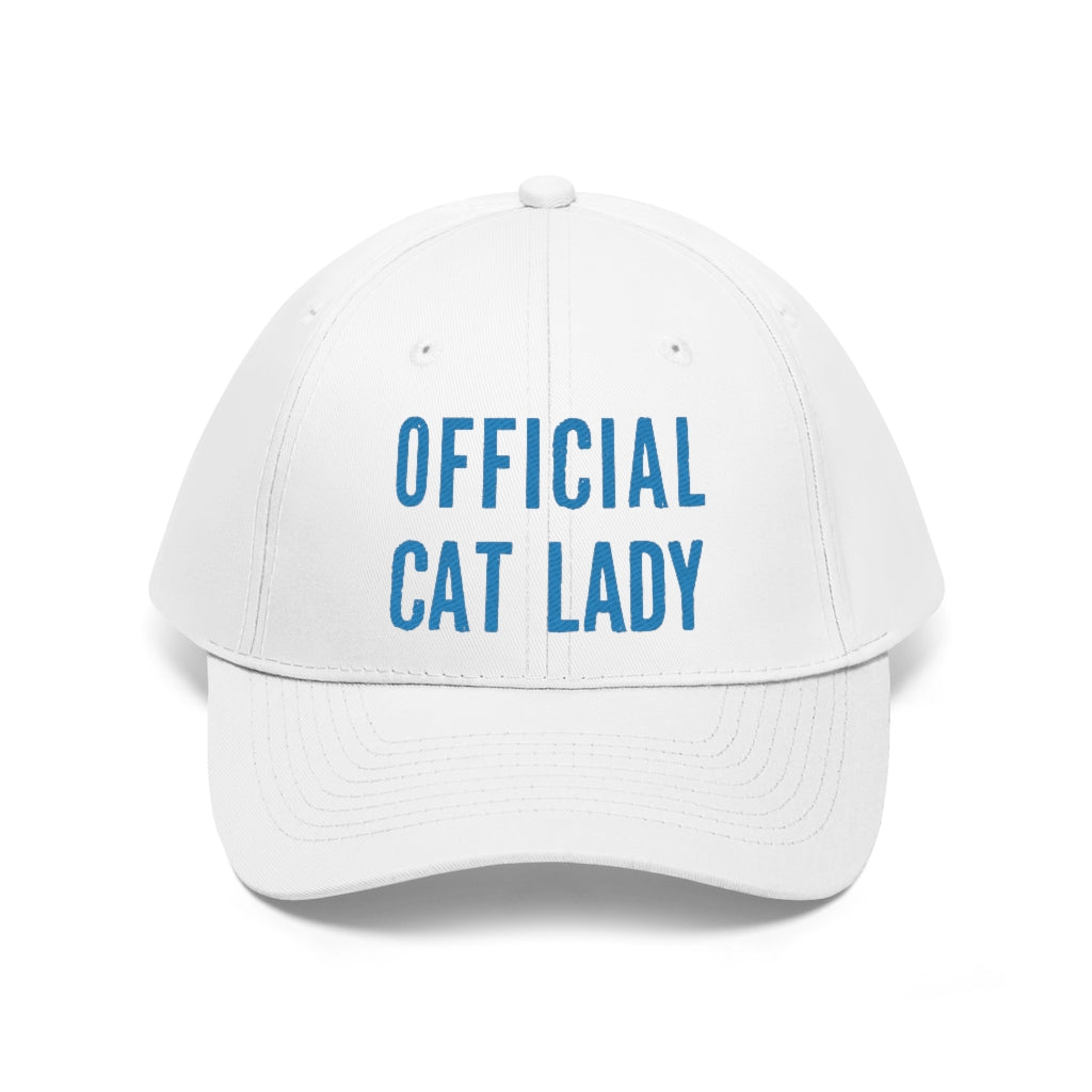 Official Cat Lady Embroidered Hat - Blue