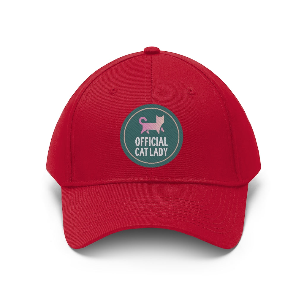 Official Cat Lady Badge Embroidered Hat