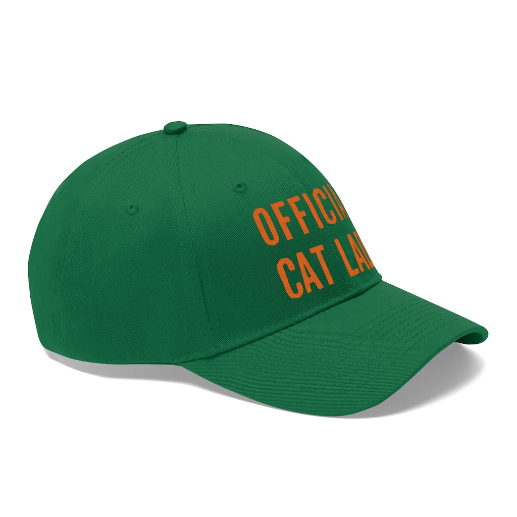 Official Cat Lady Embroidered Hat - Orange