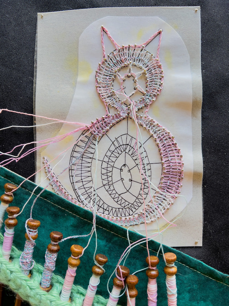 Custom Bobbin Lace Sooty Cat