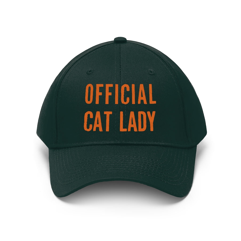 Official Cat Lady Embroidered Hat - Orange