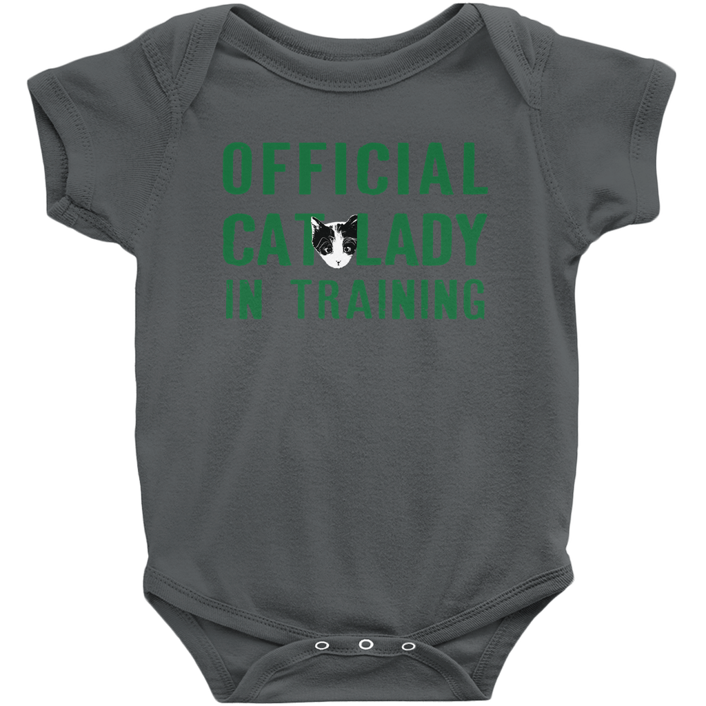 Official Cat Lady In Training Infant Onesie - Green