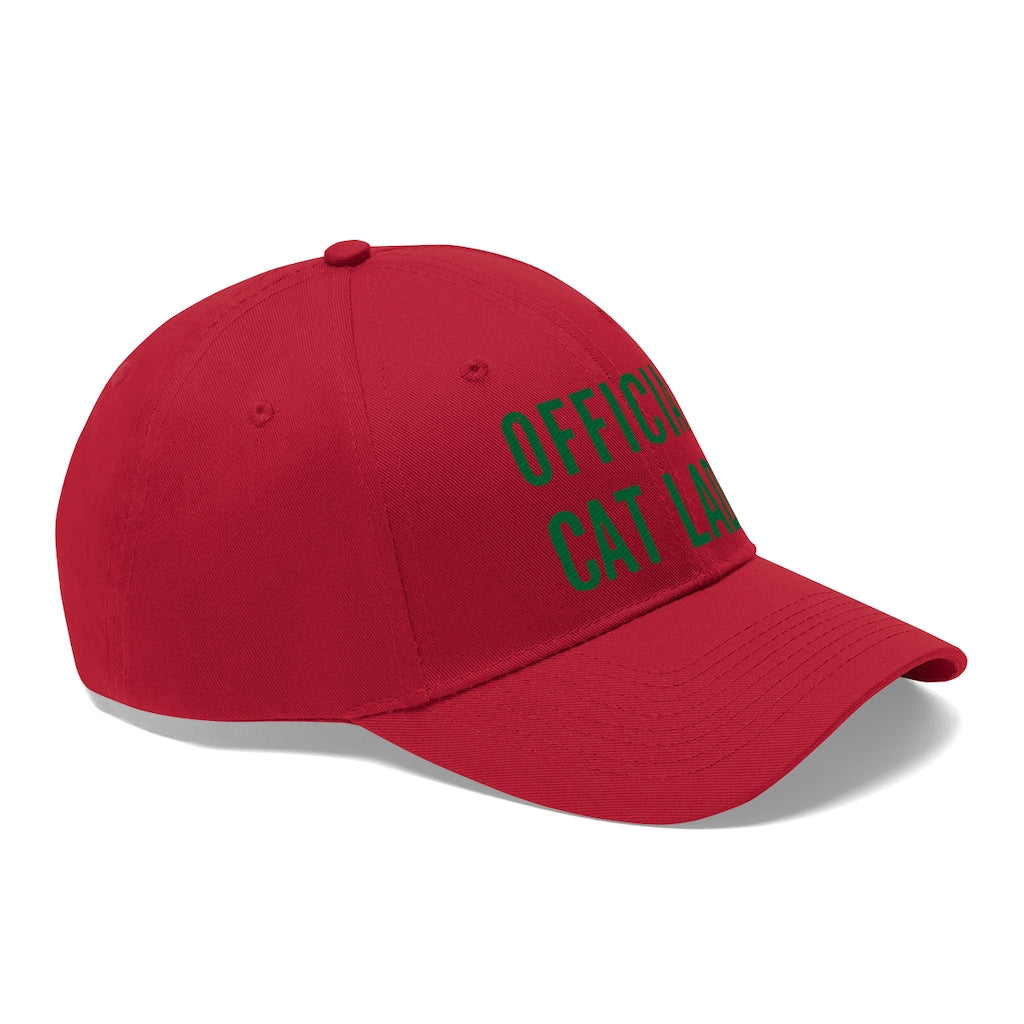 Official Cat Lady Embroidered Hat - Green