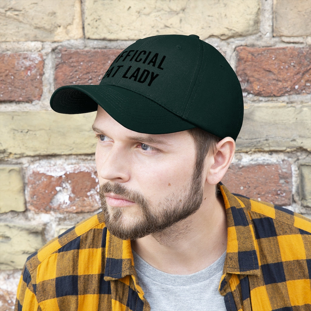 Official Cat Lady Embroidered Hat - Black