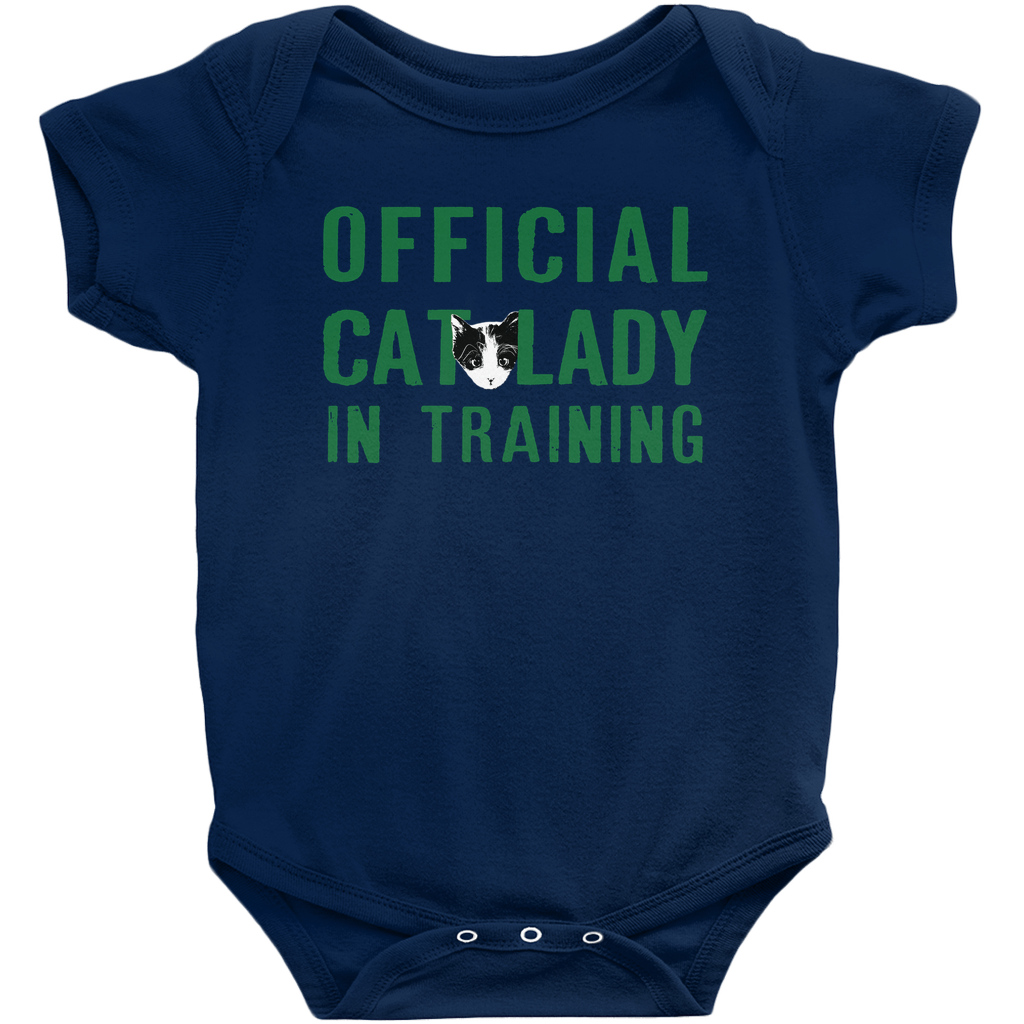 Official Cat Lady In Training Infant Onesie - Green