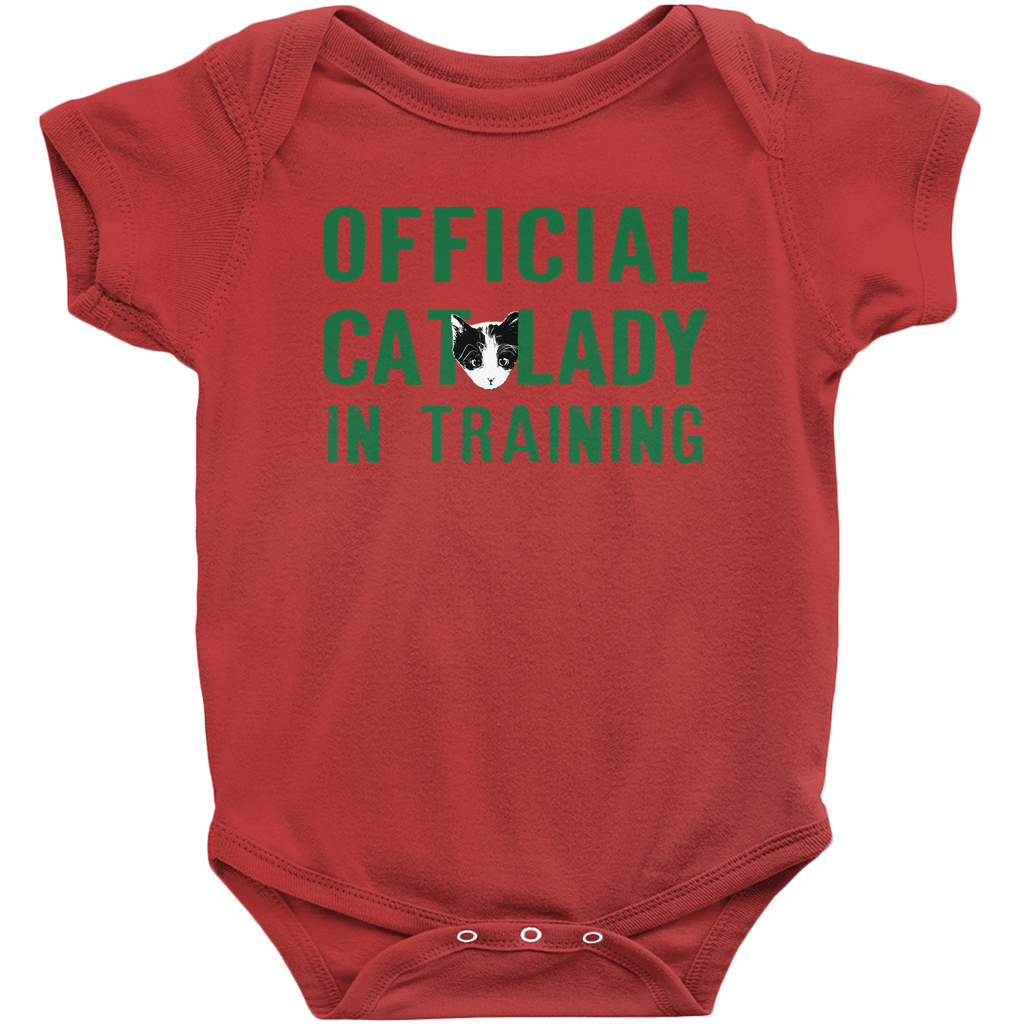 Official Cat Lady In Training Infant Onesie - Green