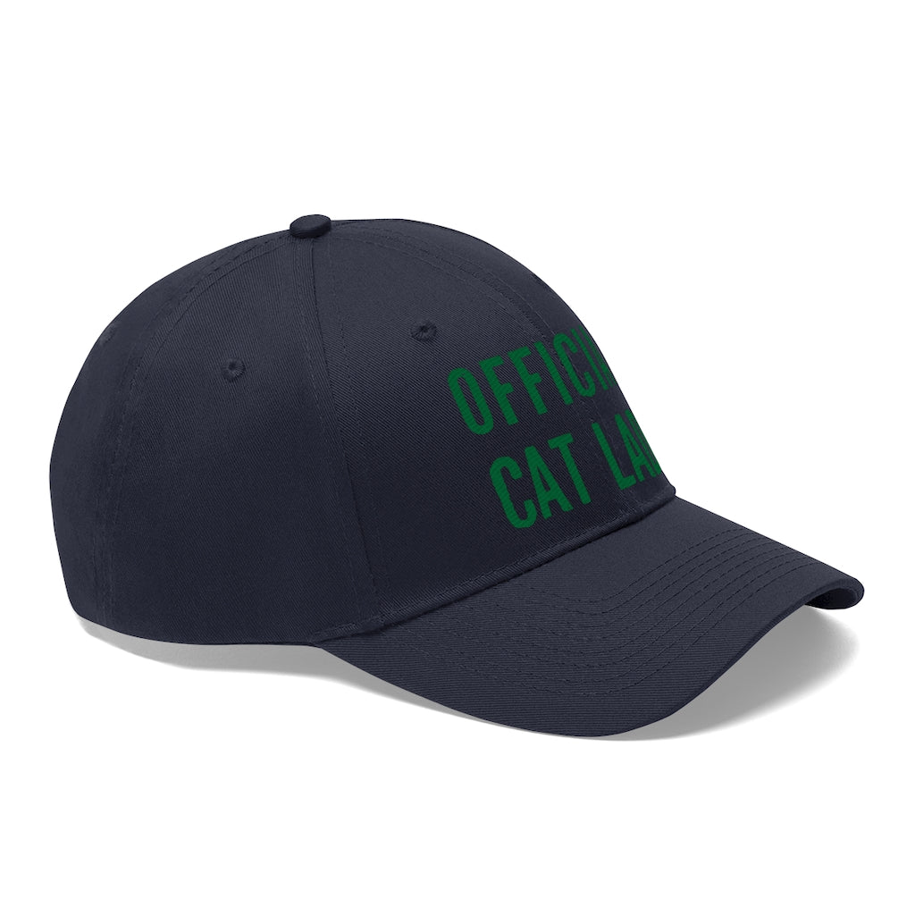 Official Cat Lady Embroidered Hat - Green