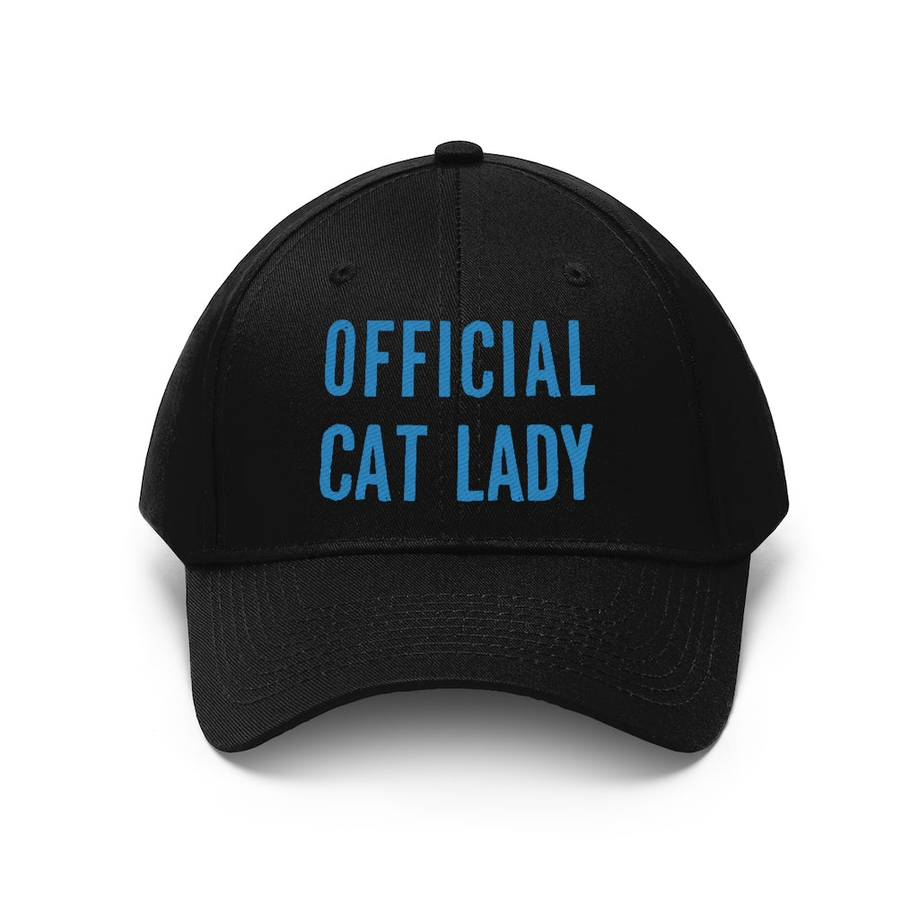 Official Cat Lady Embroidered Hat - Blue