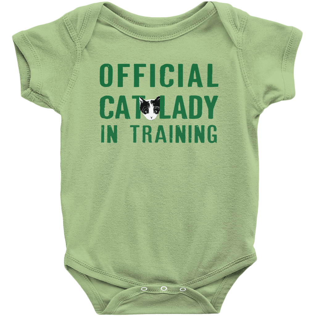 Official Cat Lady In Training Infant Onesie - Green