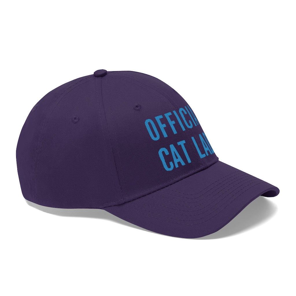 Official Cat Lady Embroidered Hat - Blue