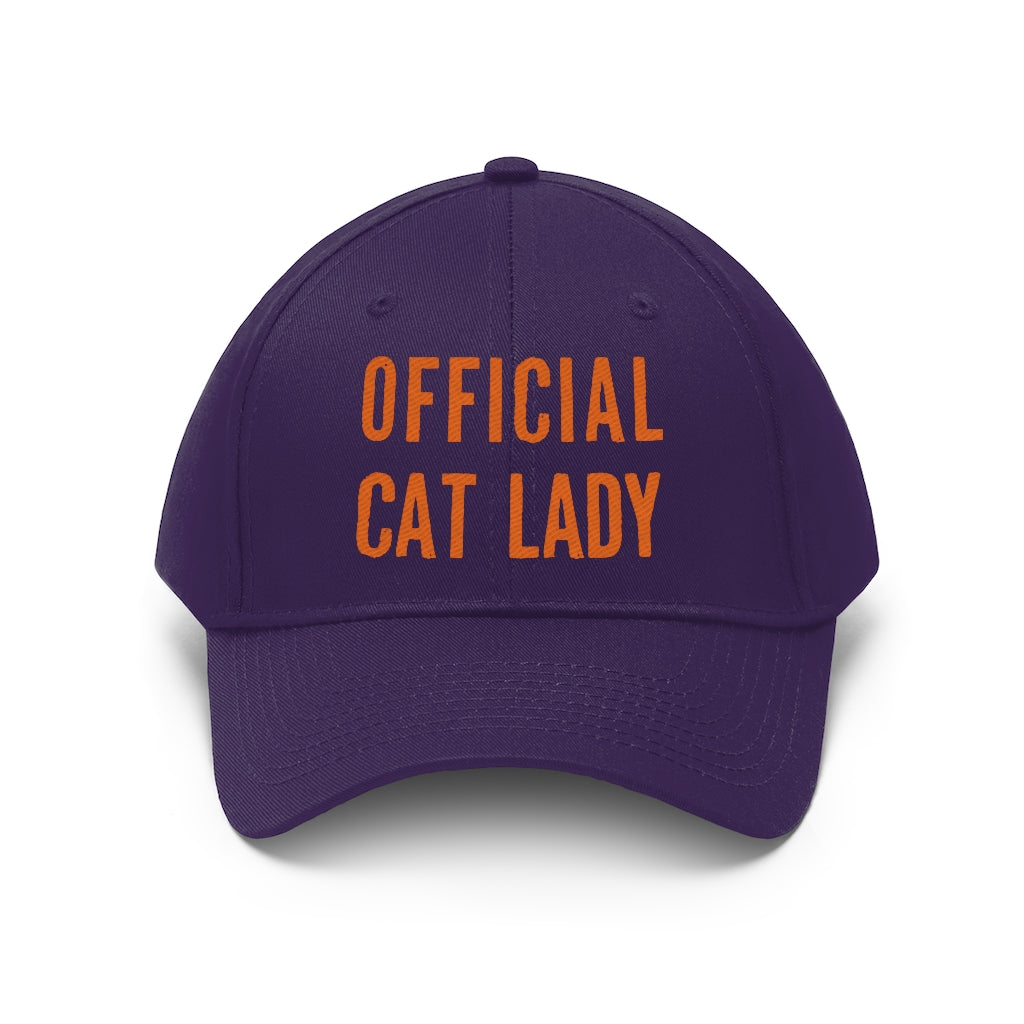 Official Cat Lady Embroidered Hat - Orange