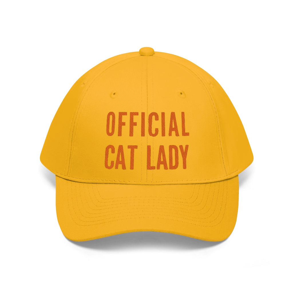 Official Cat Lady Embroidered Hat - Orange