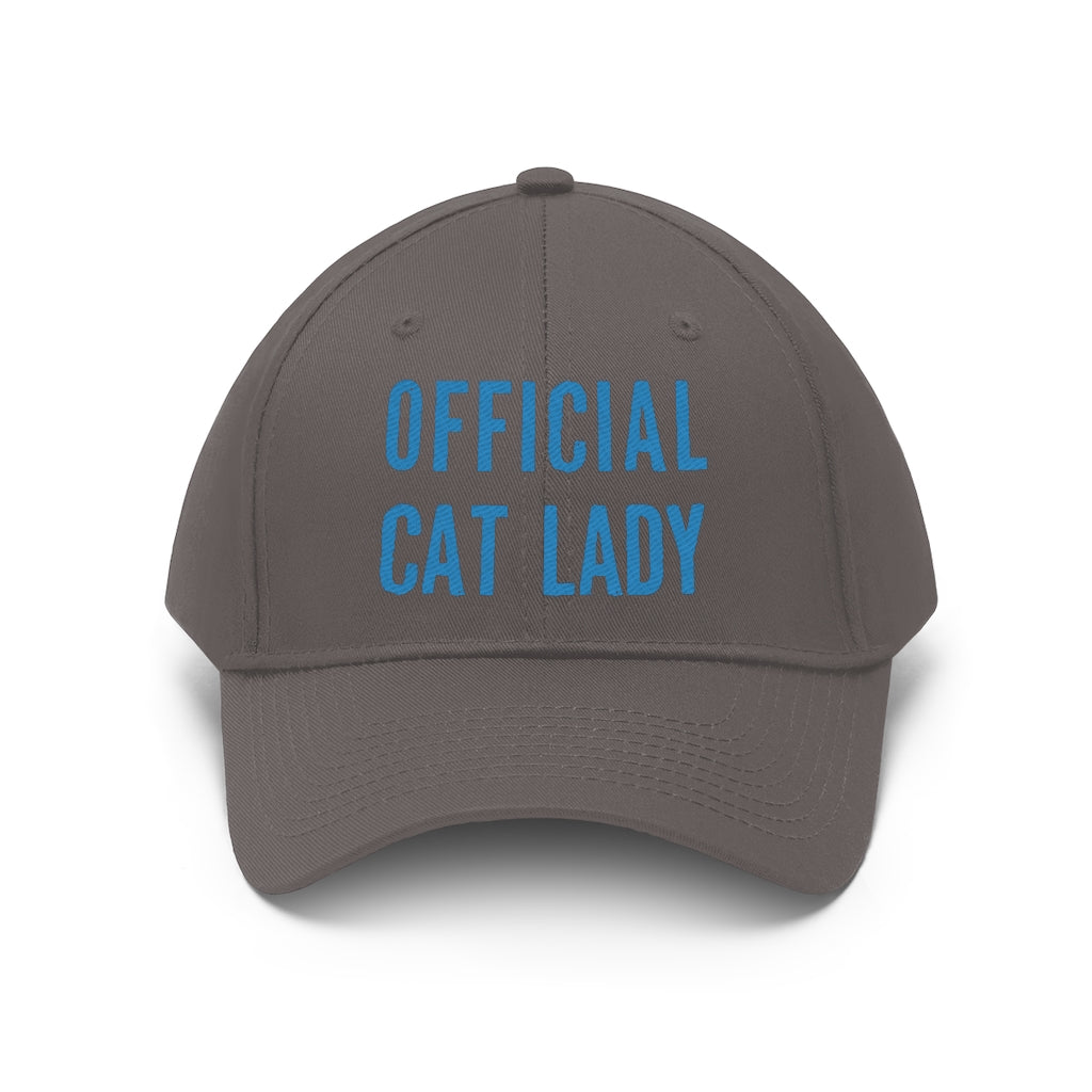 Official Cat Lady Embroidered Hat - Blue
